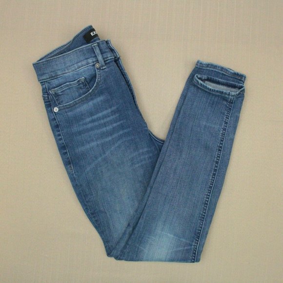 Express High Rise Perfect Curves Legging Jeans Women's Size 4 Short Medium Wash